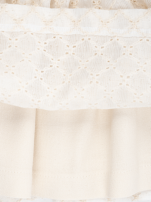 پیراهن دخترانه مدل کرم پرنسسی پاپیونی 7