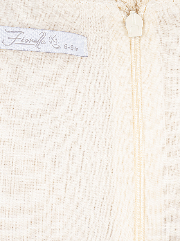 پیراهن دخترانه مدل کرم پرنسسی پاپیونی 8