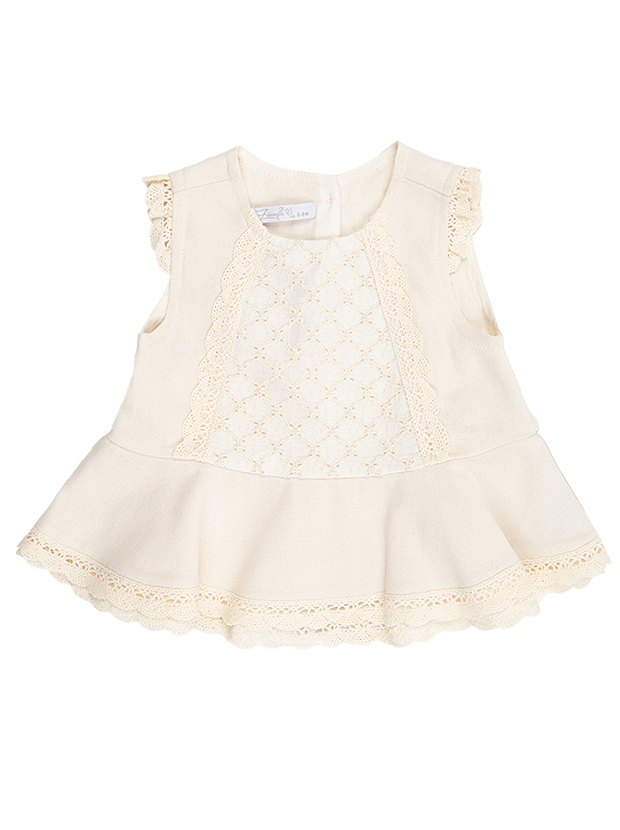 پیراهن و شورت  دخترانه مدل کرم لیلیانا 2