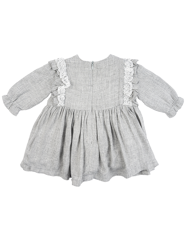 پیراهن دخترانه مدل طوسی پیشبندی 3