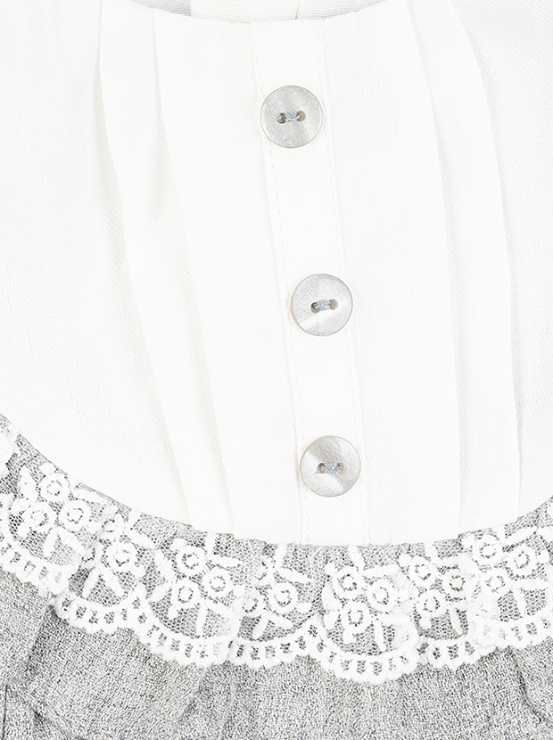 پیراهن دخترانه مدل طوسی پیشبندی 4