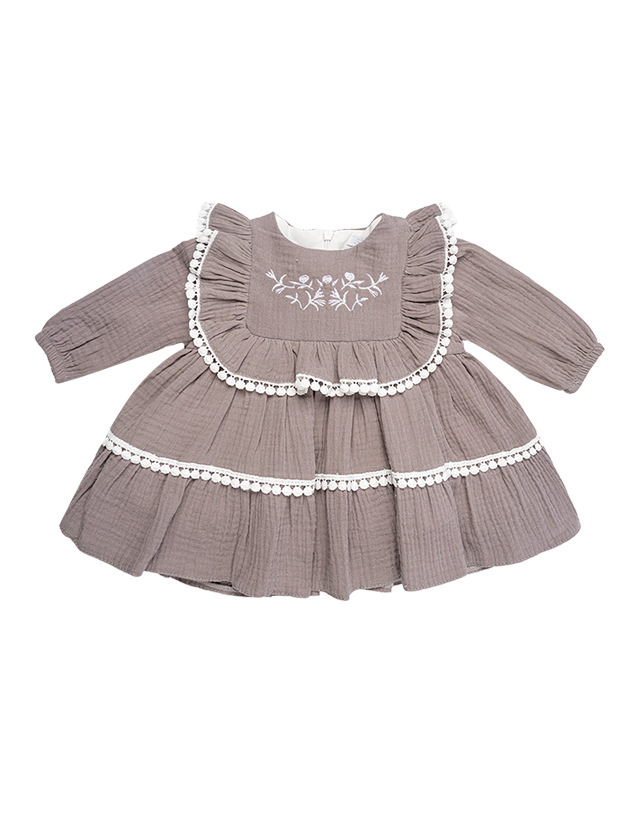 پیراهن دخترانه مدل خاکی نیکسا 3