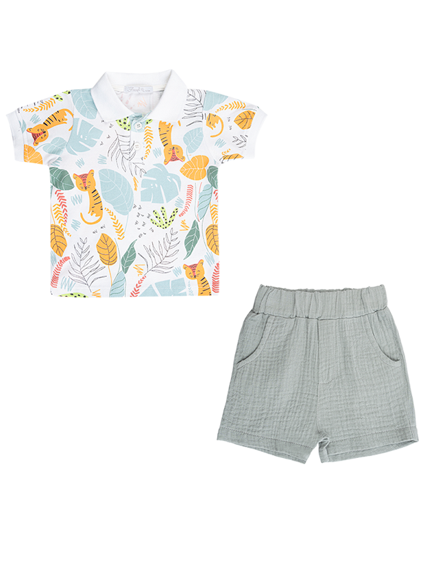 پولو و شلوارک پسرانه مدل دنیای ببر  1