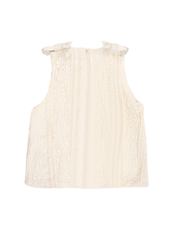 تاپ و شلوارک دخترانه مدل کرم پاپیون دلبر2 3