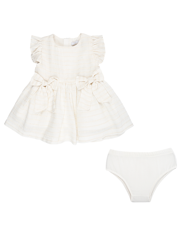 پیراهن و شورت دخترانه مدل راه راه پاپیونی 1