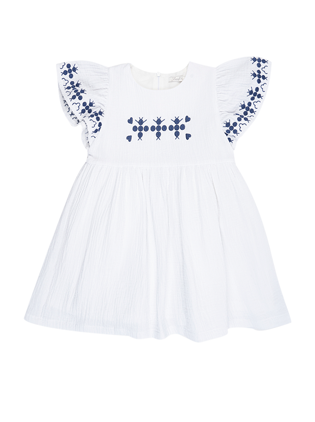 پیراهن دخترانه مدل سفید قلبی 1