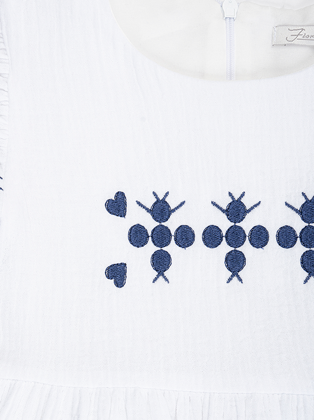 پیراهن دخترانه مدل سفید قلبی 3