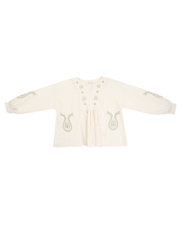 شومیز دخترانه مدل بته جقه و گل 1