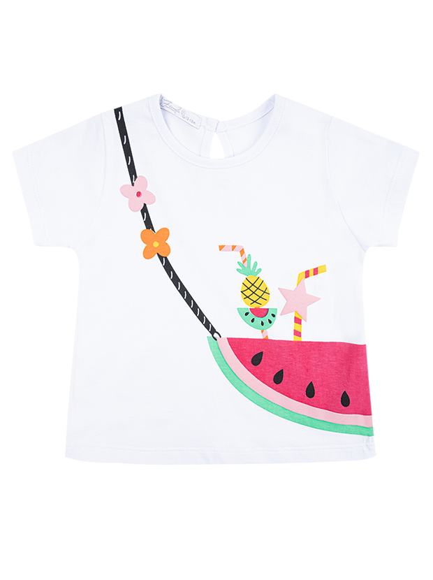 تیشرت و شلوارک دخترانه مدل happy fruits 2