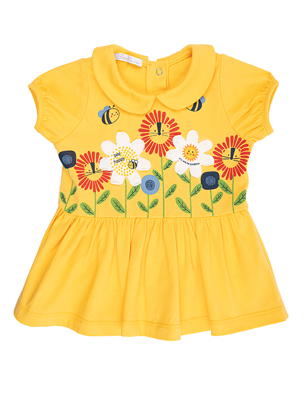 پیراهن و شورت دخترانه مدل گل های خندان 2