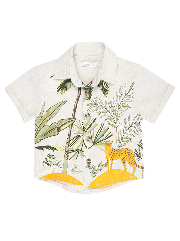 تیشرت و شلوارک پسرانه مدل دنیای سبز ببر 2