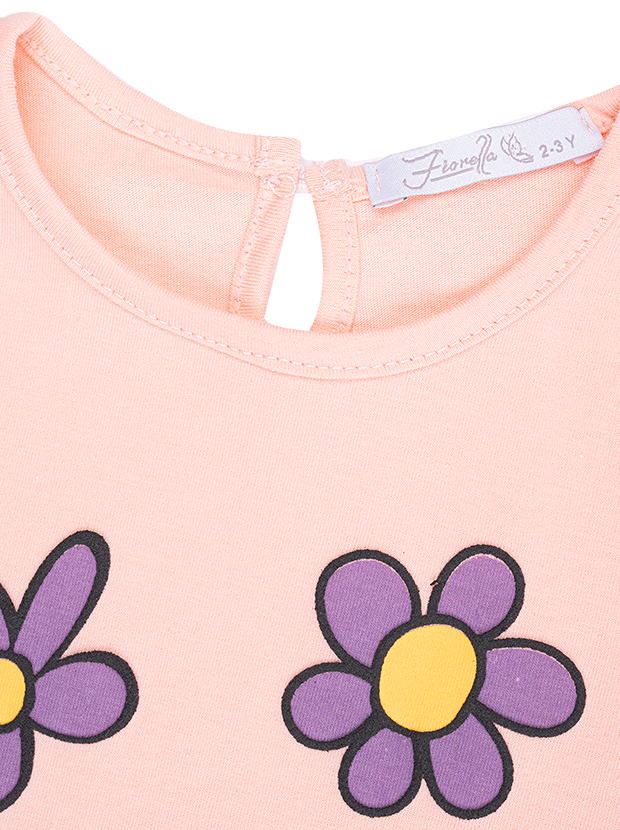 تیشرت دخترانه مدل اسنوپی و گل های بنفش 3