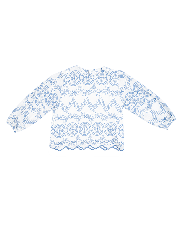 بلوز دخترانه مدل گل و برگ سنتی 1