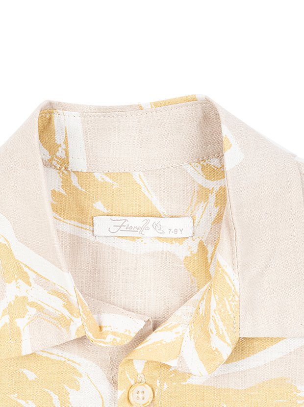 شومیز پسرانه مدل برگ های انتزاعی 3