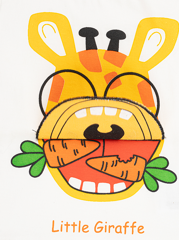 تیشرت و شلوارک پسرانه مدل زرافه باهوش 4