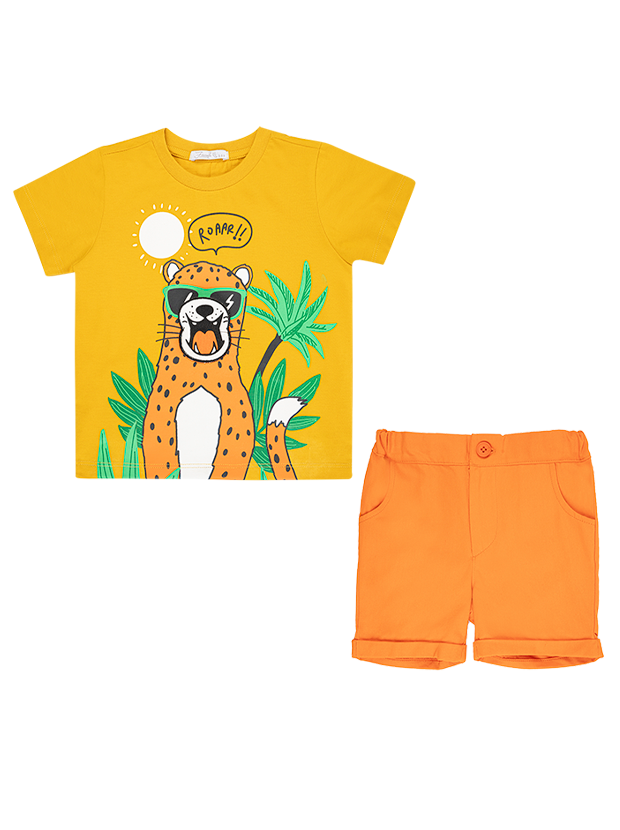 تیشرت و شلوارک پسرانه مدل پلنگ خوشحال 1