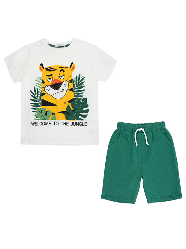 تیشرت و شلوارک پسرانه مدل ببر مغرور 1