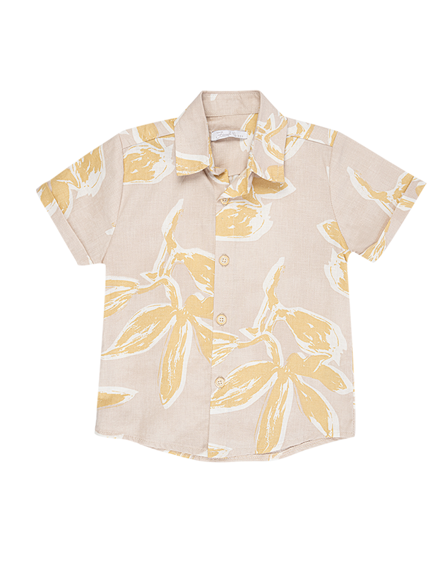 تیشرت و شلوارک پسرانه مدل برگ های انتزاعی 2