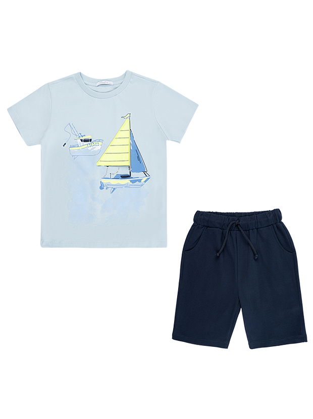 تیشرت وشلوارک پسرانه مدل قایق و بادبان 1