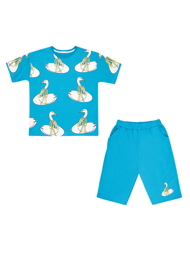 تیشرت و شلوارک دخترانه مدل خانم مرغابی 1