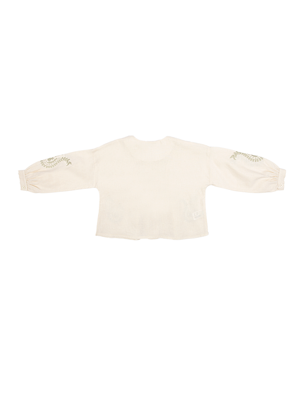 شومیز دخترانه مدل کرم بته جقه و گل 2