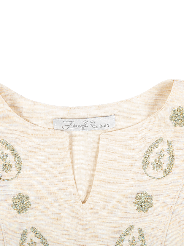 شومیز دخترانه مدل کرم بته جقه و گل 3