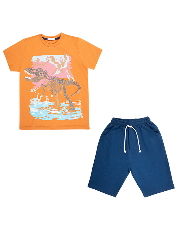 تیشرت و شلوارک پسرانه مدل t-rex on water 1