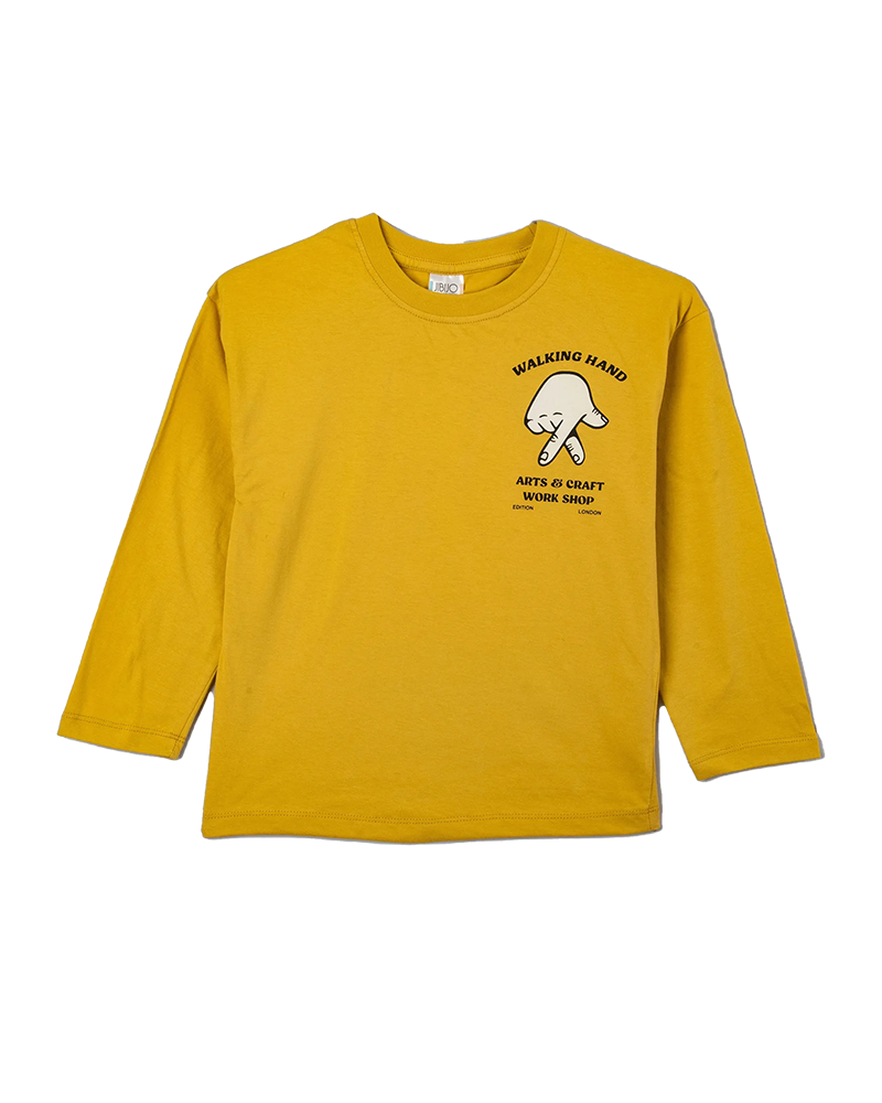 بلوزپسرانه مدل زرد Walking Hand 2