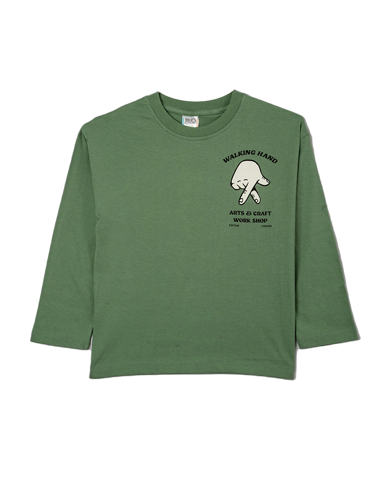 بلوزپسرانه مدل سبز Walking Hand 2