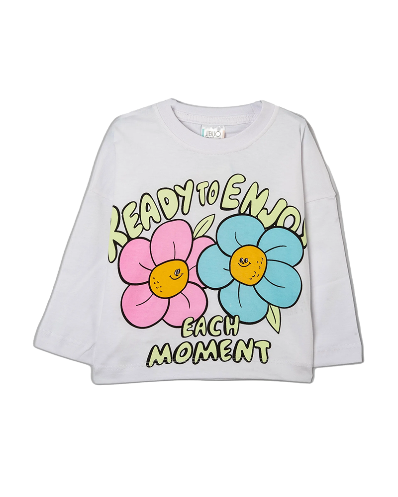 بلوز دخترانه مدل سفید  Ready to Enjoy 2