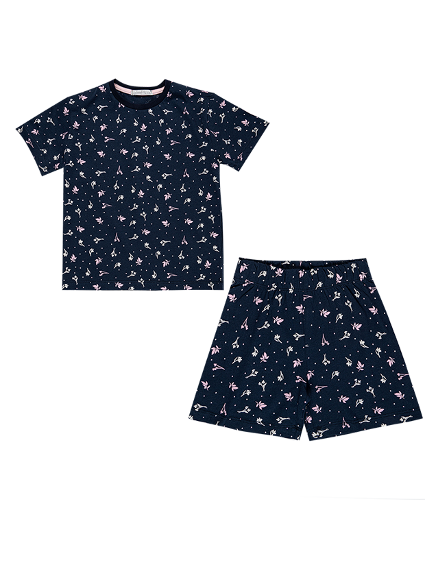 تیشرت و شلوارک دخترانه مدل گل سرمه ای  1