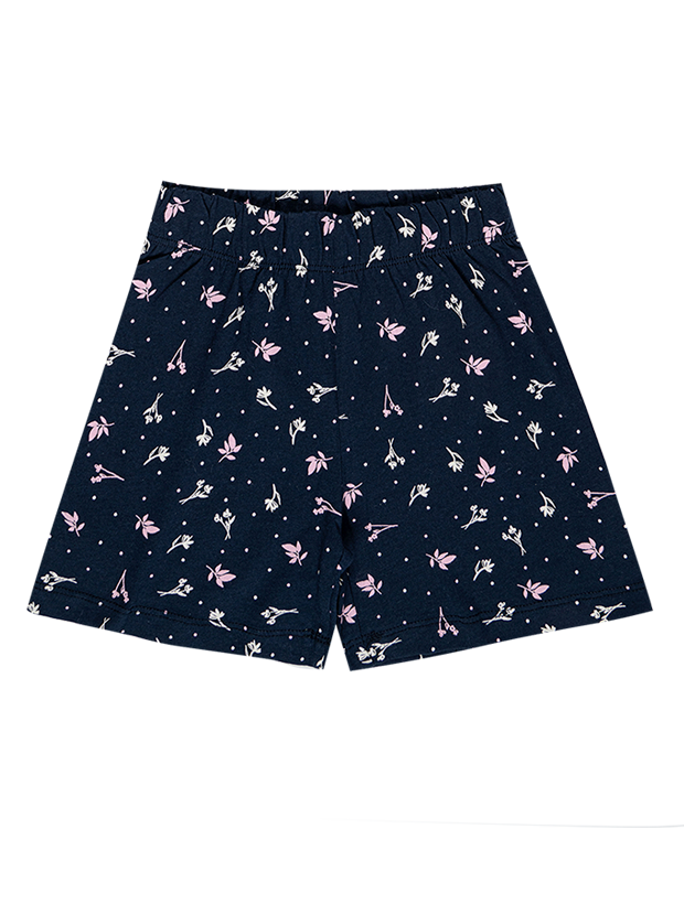 تیشرت و شلوارک دخترانه مدل گل سرمه ای  4