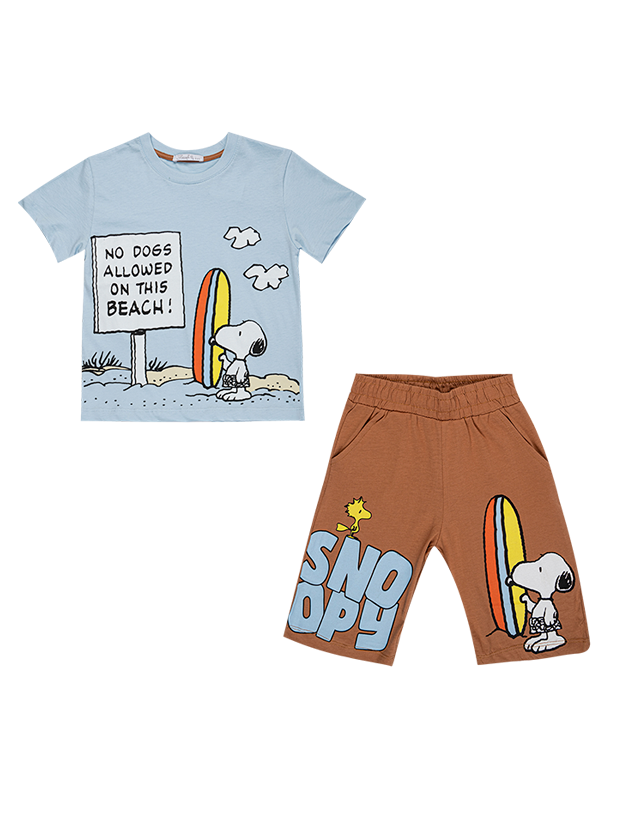 تیشرت و شلوارک پسرانه مدل اسنوپی موج سوار 1