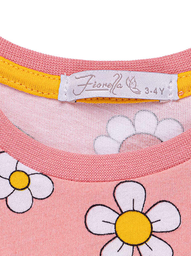 تیشرت و شلوارک دخترانه مدل گل و پروانه صورتی 6