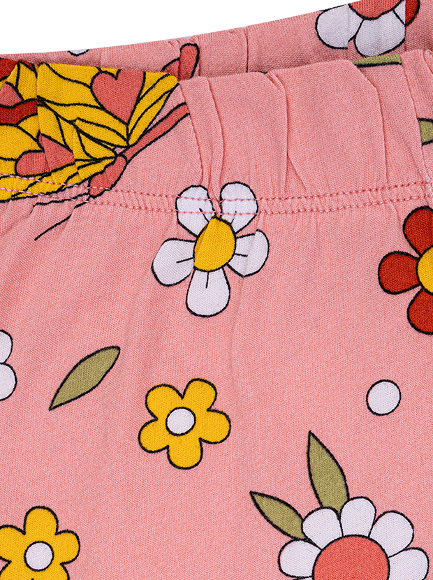 تیشرت و شلوارک دخترانه مدل گل و پروانه صورتی 7