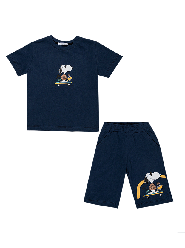 تیشرت و شلوارک پسرانه مدل اسنوپی اسکیت سوار 1