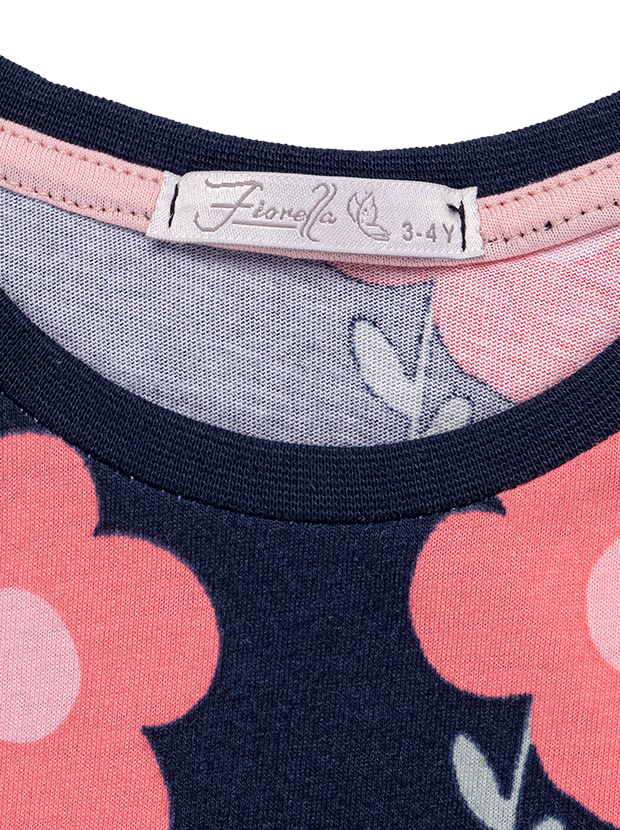 تیشرت و شلوارک دخترانه مدل گل صورتی و سرمه ای  6