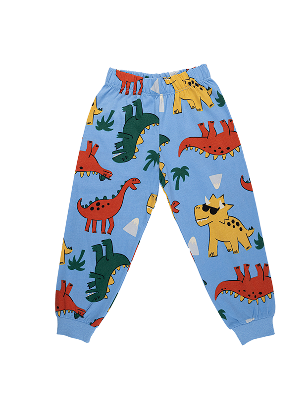 بلوز و شلوار پسرانه مدل دایناسور آبی  3