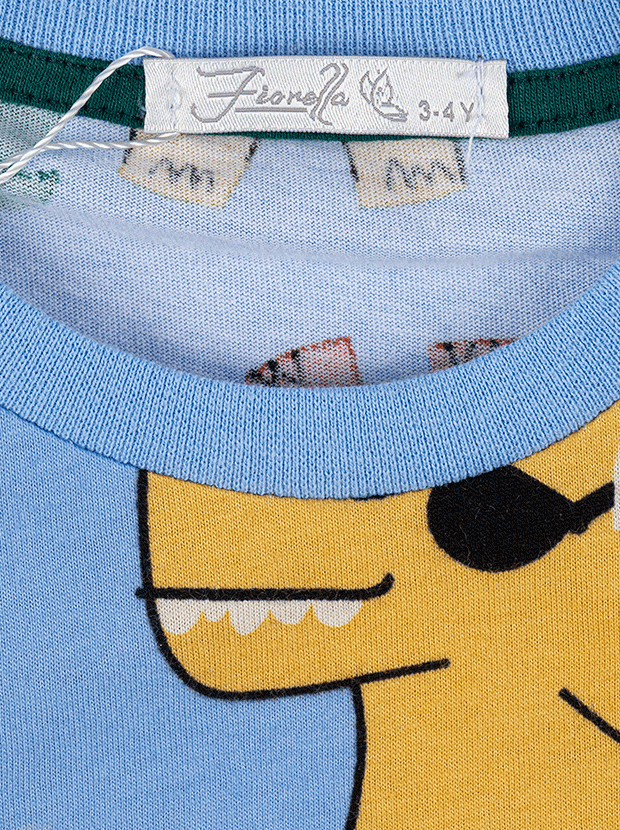 بلوز و شلوار پسرانه مدل دایناسور آبی  7