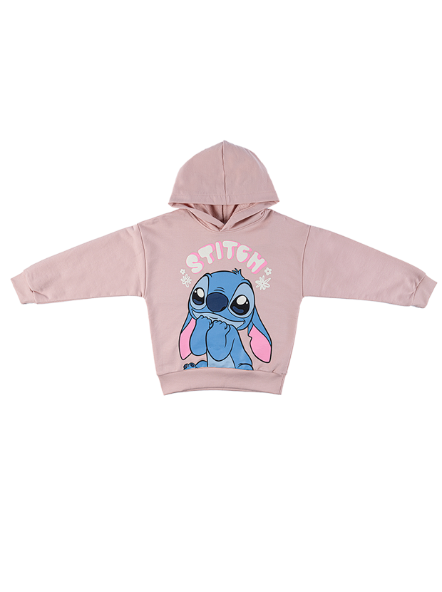 هودی دخترانه مدل استیچ گلبهی 2