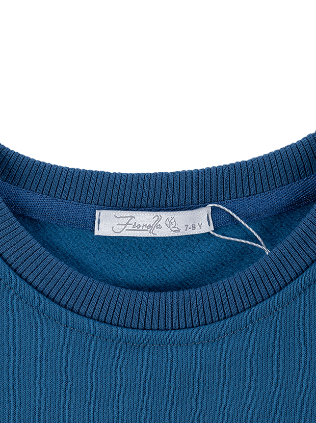 بلوز دخترانه مدل استیچ آبی  3