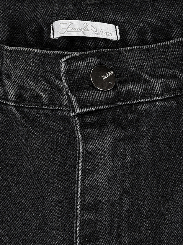 شلواردخترانه مدل جین ذغالی ترنج 3 4