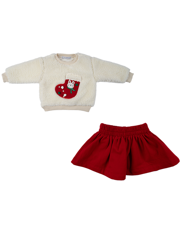 بلوز و دامن دخترانه مدل هدیه کریسمس1 1