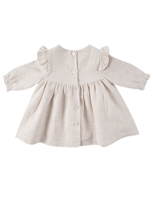 پیراهن دخترانه مدل نیلوفر کرم 2