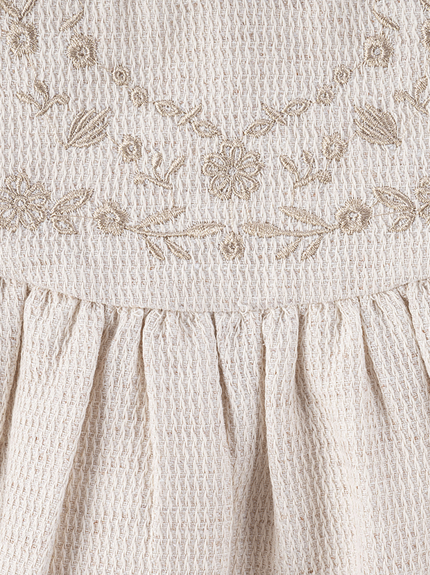 پیراهن دخترانه مدل نیلوفر کرم 3