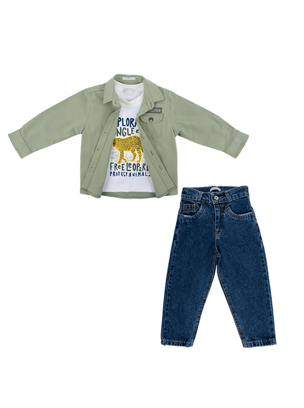 سه تیکه پسرانه مدل جین جنگلبان 2 1