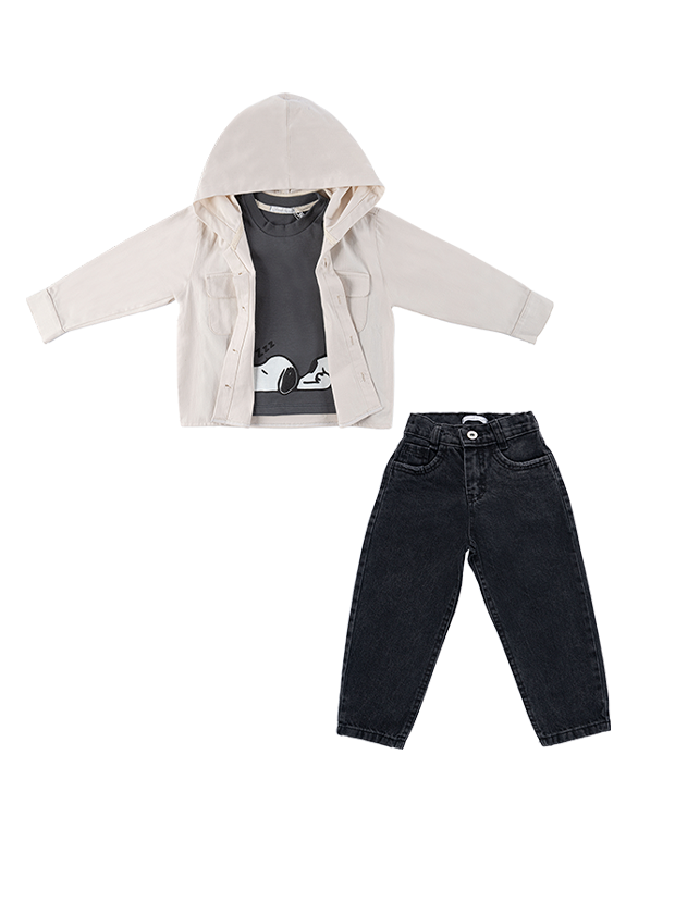 سه تیکه پسرانه مدل جین اسنوپی خوابالو 2 1