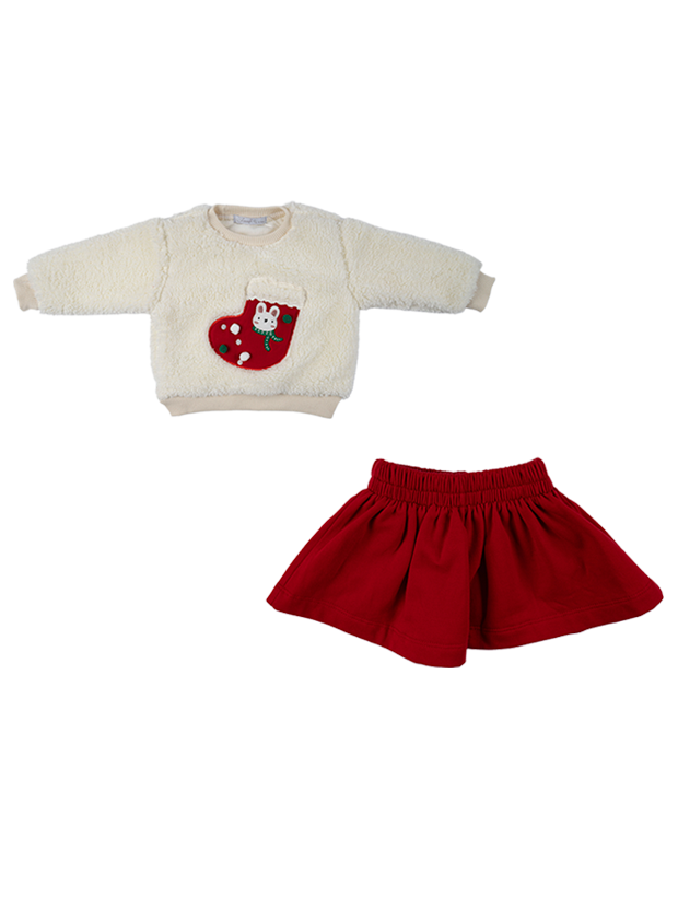 بلوز و دامن دخترانه مدل هدیه کریسمس2 1