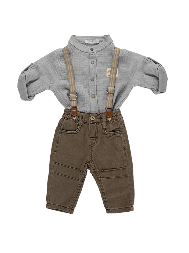 شومیز و شلوار پسرانه مدل جنگل آبی 1