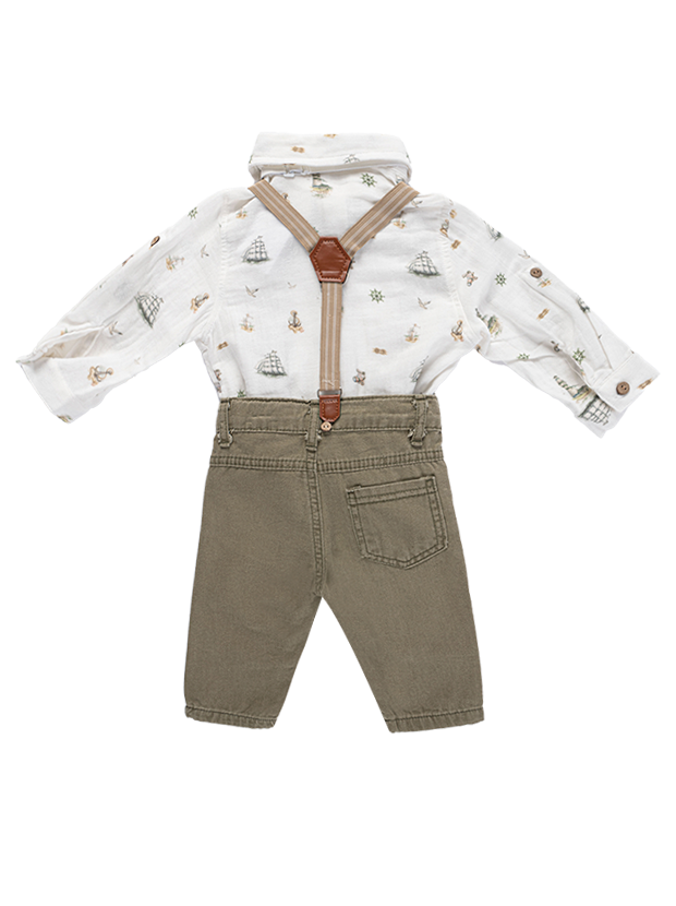 شومیز و شلوار پسرانه مدل کشتی سبز 3